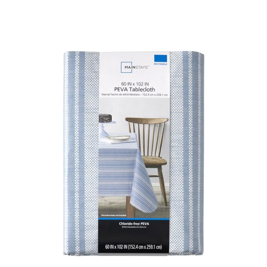 MainStays 70 inch Blue Round PEVA tablecloth - 09226