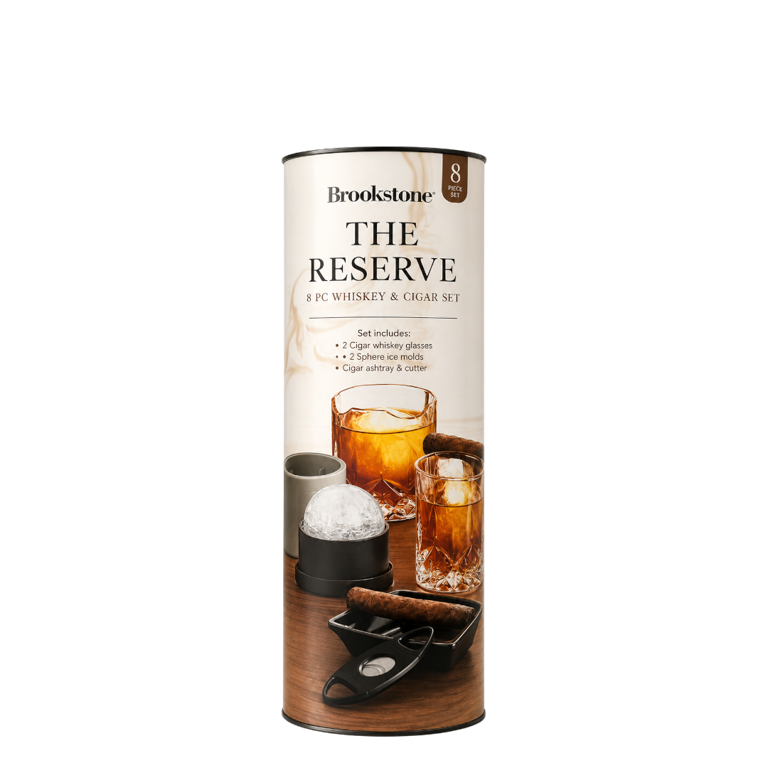 Brookstone - The Reserve Whiskey & Cigar Set- 8pc