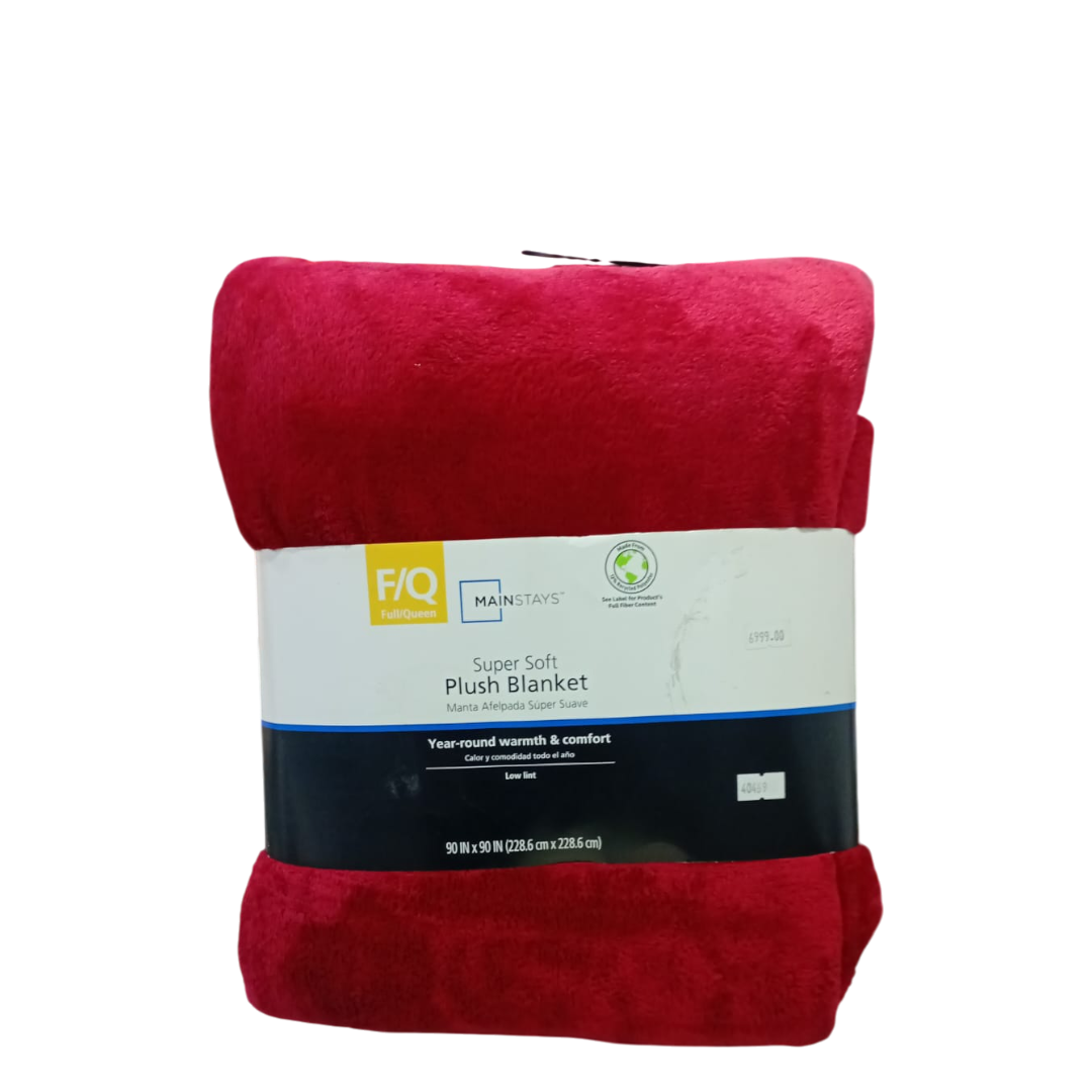 Mainstay Super Soft Plush Blanket- Full/Queen 228.6 cm x 228.6 cm