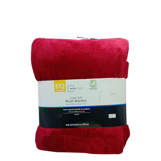 Mainstay Super Soft Plush Blanket- Full/Queen 228.6 cm x 228.6 cm